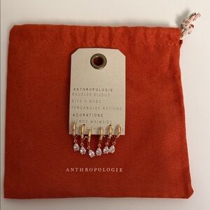 NWT Anthropologie Crystal Huggie Earrings.